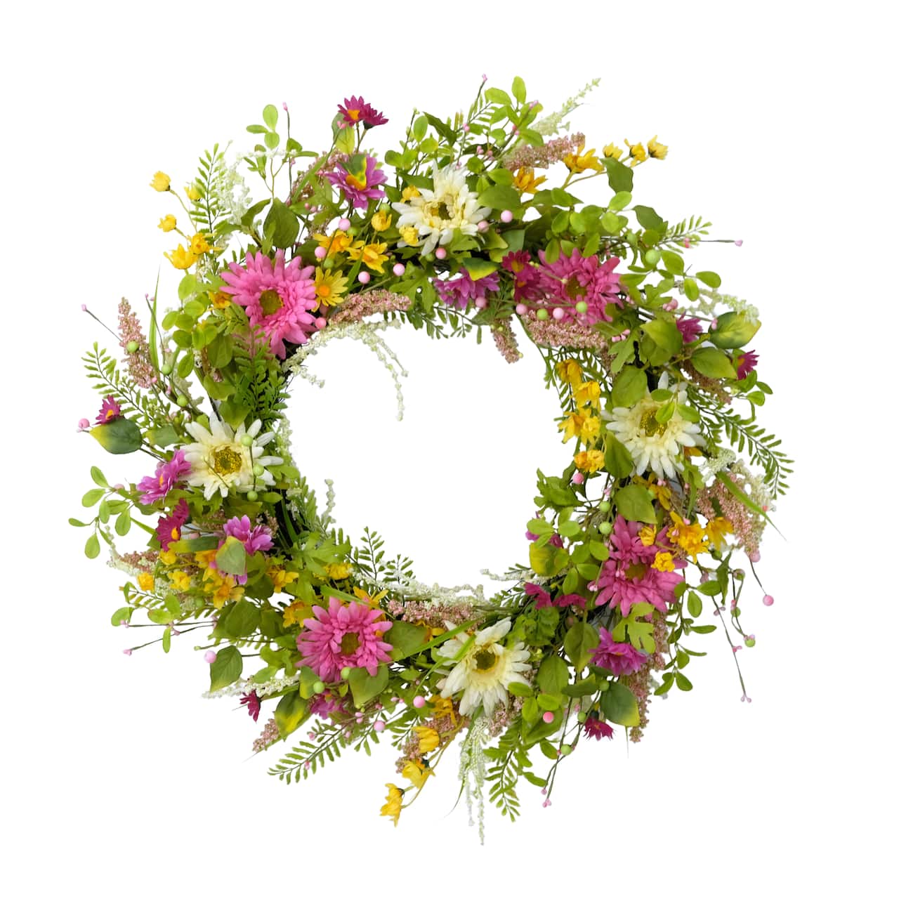 30&#x27;&#x27; Multicolored Floral Spring Wreath